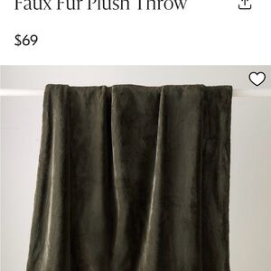 Elegant Dark Green Faux Fur Blanket set of 2 $100